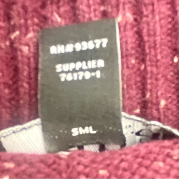 A.N.A. Mock Turtleneck Maroon Sweater High/Low NWT - Picture 8 of 12